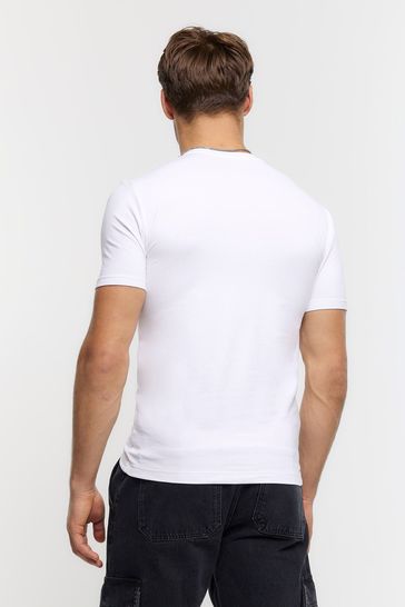 River island white muscle fit shirt hotsell