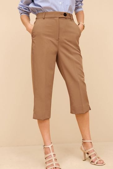 Buy Camel Cropped Capri Trousers from Next Bahrain