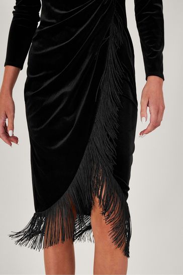 Monsoon black sale velvet dress