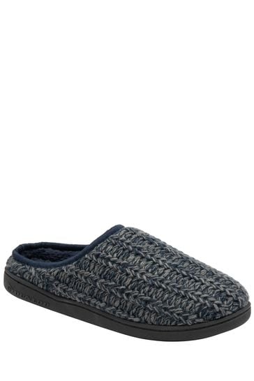 Dunlop Blue Mens Knitted Mules Slippers