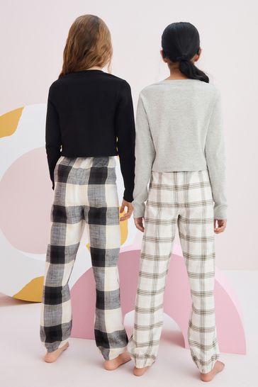 Buy Black Grey Woven Check Pyjamas 2 Pack 3 16yrs from Next Bahrain