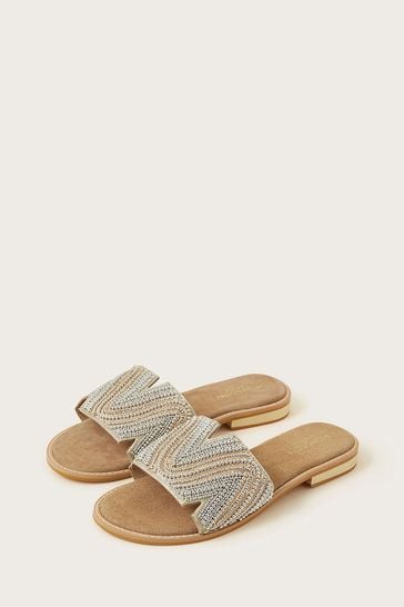 Gold leather sale sliders