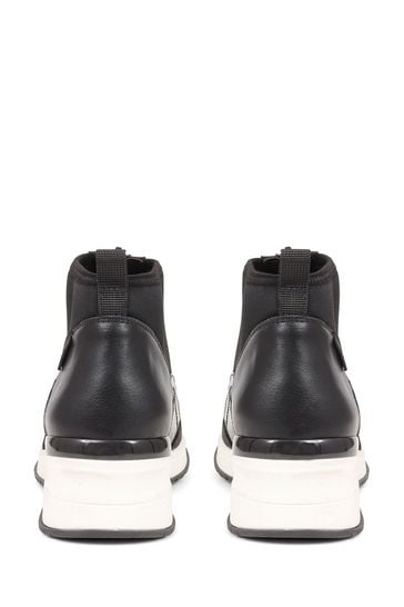 High top black sales slip on sneakers
