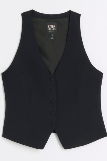 River island on sale black waistcoat