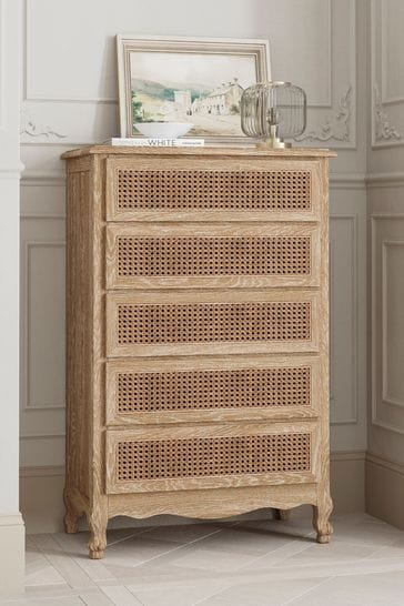 Feather & Black Brown Sienna Rattan Tallboy