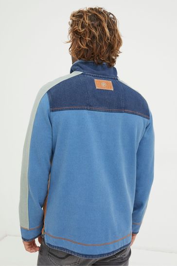 Buy FatFace Blue Panel Contrast Sweatshirt from Next Denmark