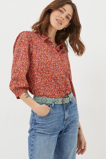 FatFace Red Kerry Gradient Floral Shirt