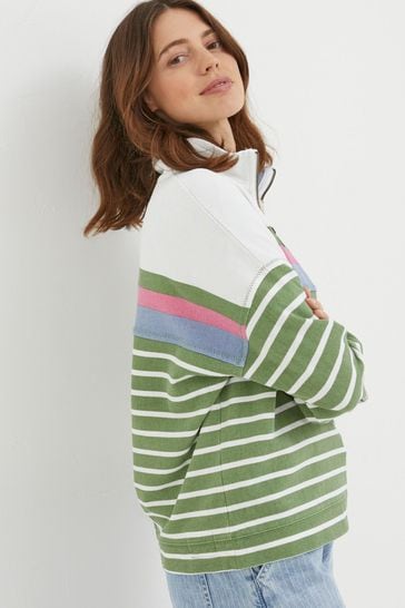 Green and white cheap striped sweatshirt