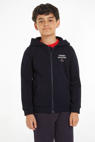 Tommy Hilfiger Blue Logo Full Zip Hoodie