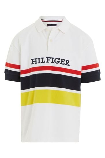 Buy Tommy Hilfiger Bold Stripe White Polo Top from Next Canada