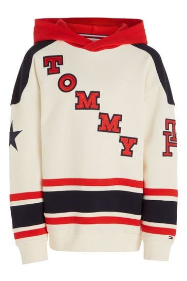Tommy hilfiger jersey logo hoodie hotsell