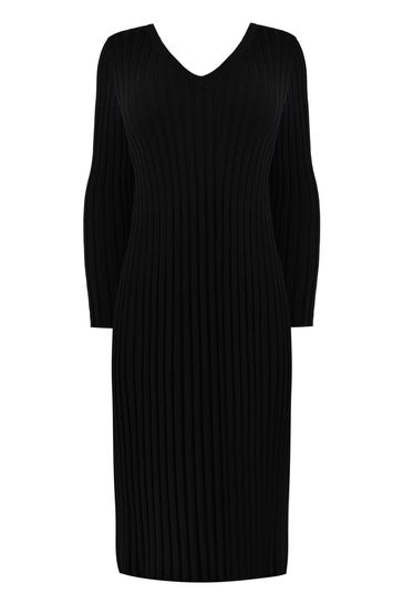 Black top ribbed dress