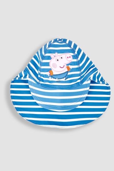 JoJo Maman Bébé Blue Peppa Pig UPF 50 Sun Protection Hat