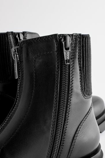 Black zip chelsea boots sale
