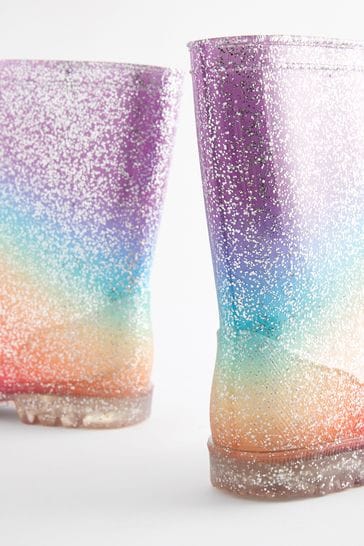 Rainbow Glitter Wellies