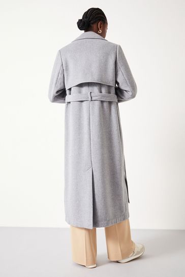 Wool belted trench coat cheap