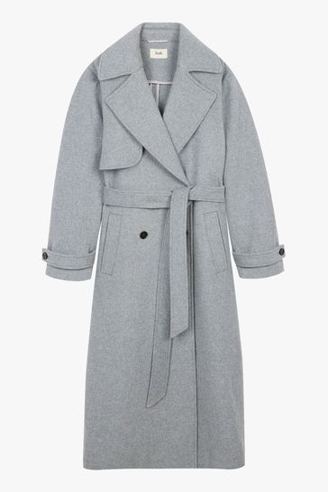 Grey wool trench discount coat