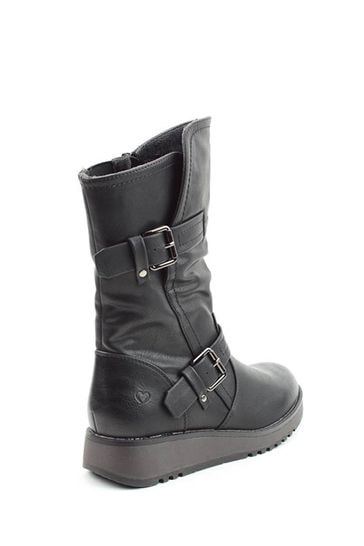 Ladies mid calf black boots cheap