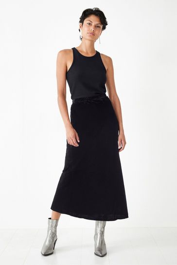 Hush Black Simone Velvet Skirt