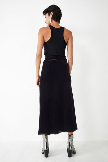 Black velvet skirt dress sale