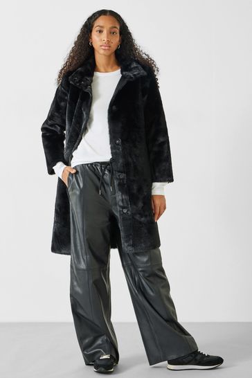 Hush Black Ella Faux Fur Coat