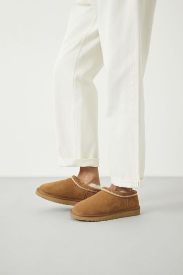 Buy Hush Brown Padded Collar Snug Slippers from Next USA