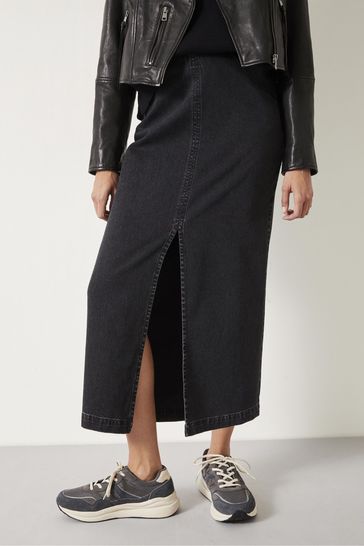 Hush Black Rachel Denim Maxi Skirt