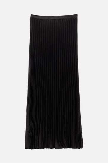 Black pleated skirt maxi hotsell