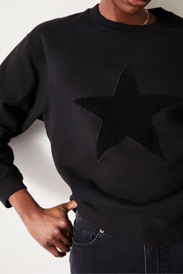 Buy Hush Black Simran Star Texture Sweatshirt from Next Croatia