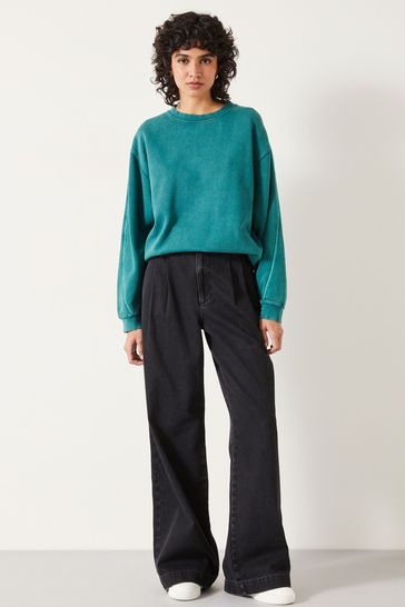 Hush Green Contrast Stitch Sweatshirt