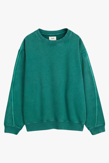 Hush contrast 2025 stitch sweatshirt pink
