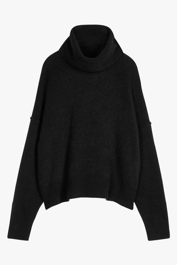 White cropped hotsell roll neck jumper