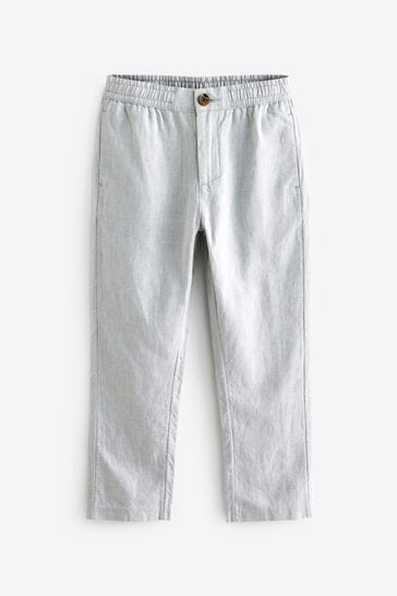 Buy Grey Linen Blend Trousers 3 16yrs from Next Bahrain