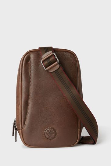 Osprey London The Compass Leather Sling Brown Bag