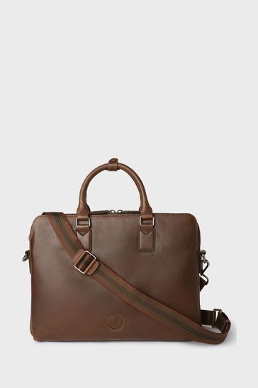 Osprey London The Compass Leather Laptop Brown Bag