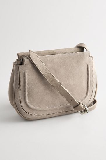 Leather and suede saddle bag outlet