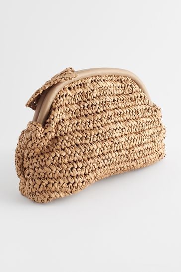 Buy Natural Leather Bow Clutch Bag from Next Denmark