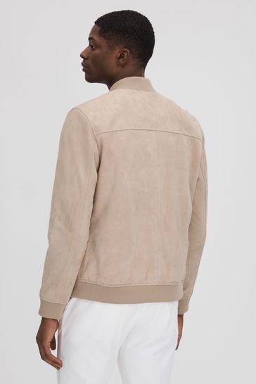 Reiss suede new arrivals bomber jacket