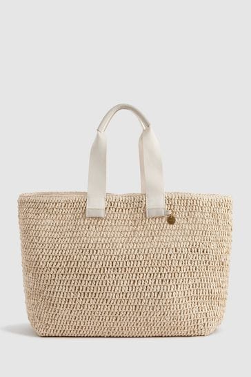 Reiss Natural Emeryson Woven Tote Bag