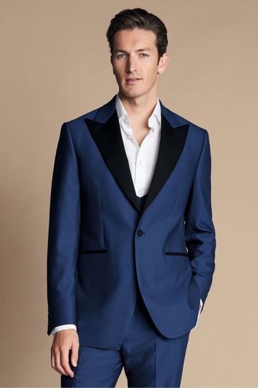 Charles Tyrwhitt Blue Slim Fit Peak Lapel Dinner Suit: Jacket