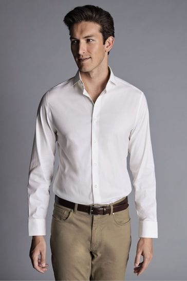 Charles Tyrwhitt White Slim Fit Non-Iron Stretch Twill Shirt