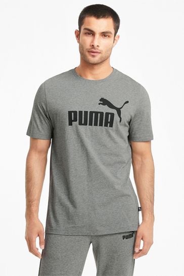 Puma Grey Essentials Logo Men's T-Shirt