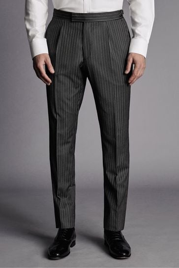 Charles Tyrwhitt Grey Stripe Slim Fit Morning Suit Trousers