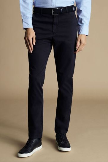 Charles Tyrwhitt Blue French Classic Fit Ultimate non-iron Chino Trousers