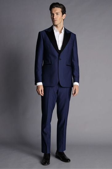 Charles Tyrwhitt Blue Slim Fit Shawl Lapel Dinner Suit: Jacket