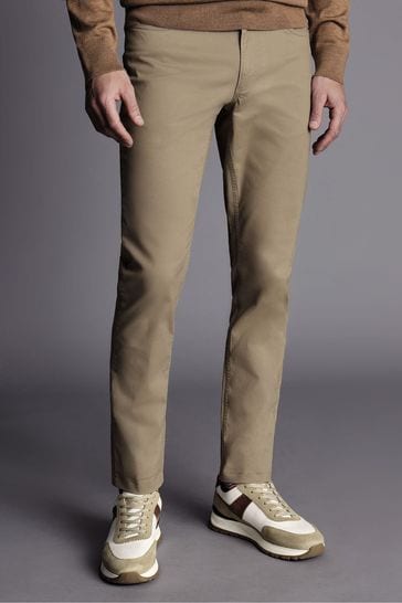 Charles Tyrwhitt Natural Twill Slim Fit 5 Pocket Jeans