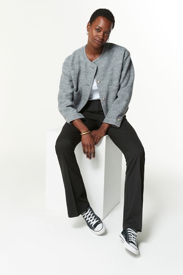 Buy Black Tailored Bootcut Trousers from Next Bahrain