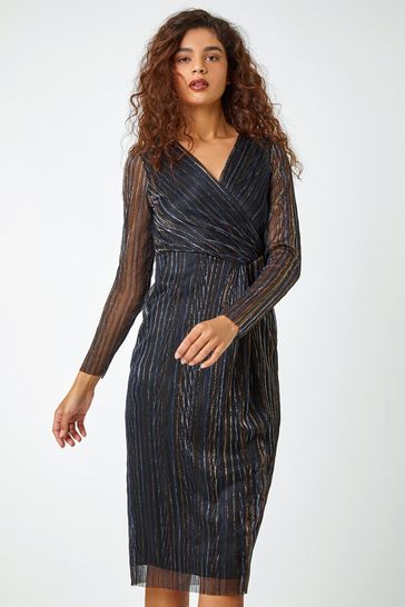 Shimmer wrap dress best sale