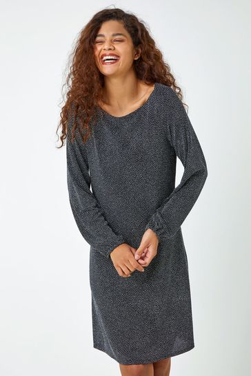 Metallic shop swing dress