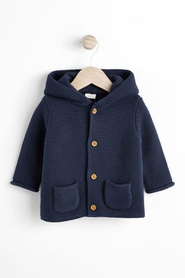 Navy Blue Knitted Baby Cardigan (0mths-2yrs)